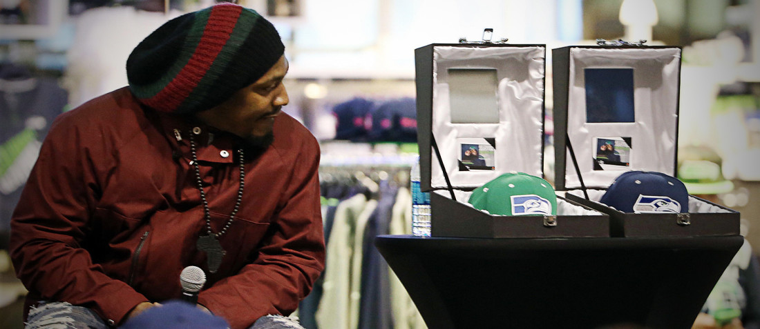 Marshawn Lynch introduces his new hat collection