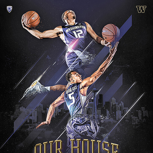 University of Washington men's basketball schedule poster
