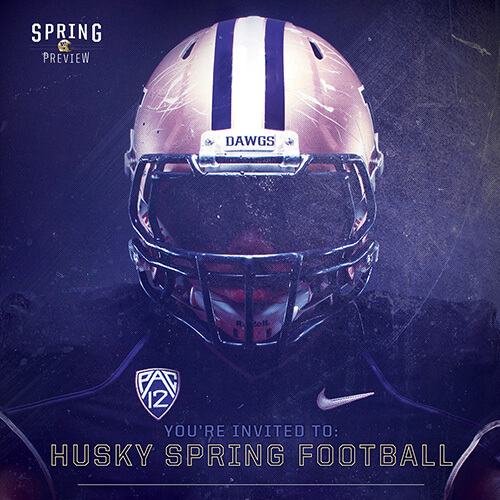 University of Washington Spring Game invitation design